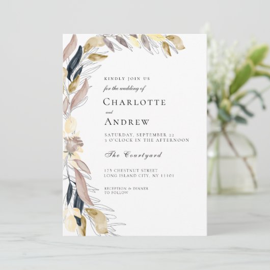 Fleurs élégantes Invitation (Debout devant)