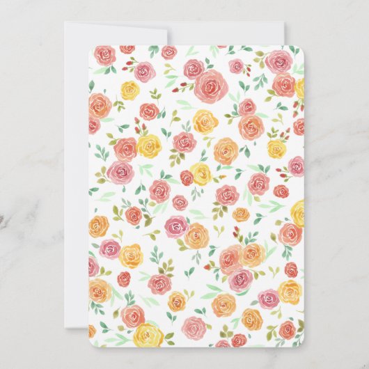 Fleurs élégantes Invitation de fête d'adieu (Dos)