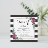 Fleurs élégantes Invitation du Graduation Party (Debout devant)