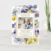 Fleurs élégantes Photo Mémorial Programmes funérai (Devant)