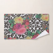Fleurs élégantes vintages cheetah paon fleurs (Serviette à main)