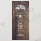 Fleurs en dentelle | Programme de mariage en bois  (Devant)