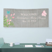 Fleurs en fleur avec la bannière de baby shower de (Salon professionnel)