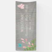 Fleurs en fleur avec la bannière de baby shower de (Vertical)