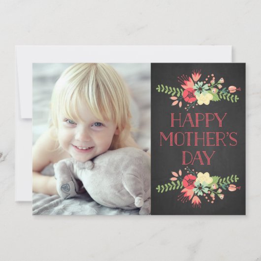 Fleurs en fleurs | Carte de fête des mères en tabl (Devant)