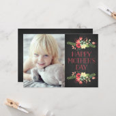 Fleurs en fleurs | Carte de fête des mères en tabl (Devant/Arrière en situation)