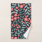 Fleurs en fleurs de style rétro rose dans le style (Serviette à main)