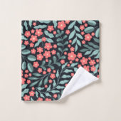 Fleurs en fleurs de style rétro rose dans le style (Gant de toilette)