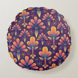 fleurs en fleurs en coussin rond fleurie