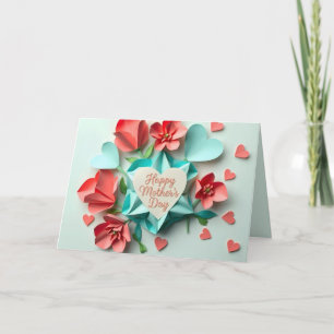 Fleurs en origami Carte de la fête des mères (3)