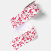 Fleurs en papier rouge et blanc ruban de satin (Dos)