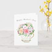 fleurs en tasse Carte de fête des mères (Fleur jaune)