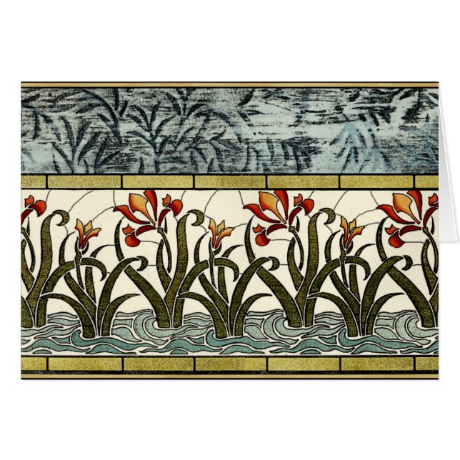 Fleurs en verre tendu avec bordure en tan (Devant horizontal)