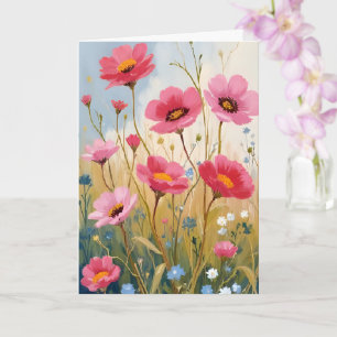 Fleurs Épanouies Carte Fleurale de Prairie aux F