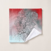 Fleurs esquissées Abstraites gradient fleuri feuil (Gant de toilette)