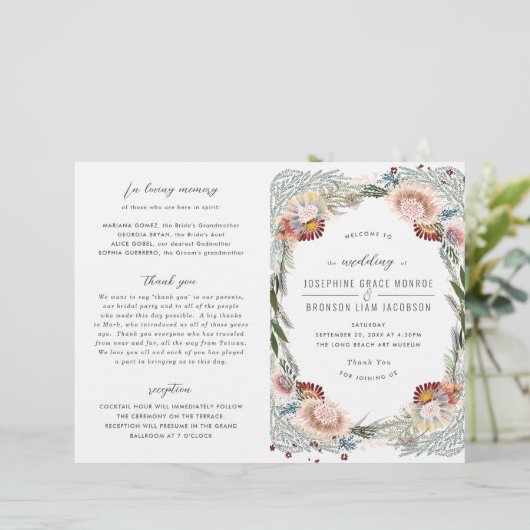 Fleurs esquissées Programme unique de mariage de c (Debout devant)