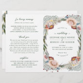 Fleurs esquissées Programme unique de mariage de c (Devant / Derrière)