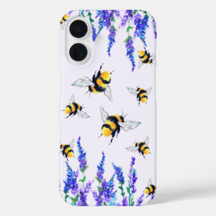 Fleurs et abeilles coque iphone volant