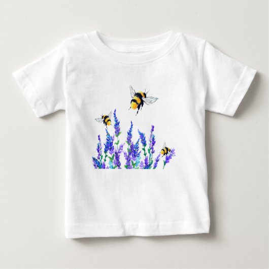 Fleurs et abeilles Flying Baby T-Shirt Printemps J (Devant)