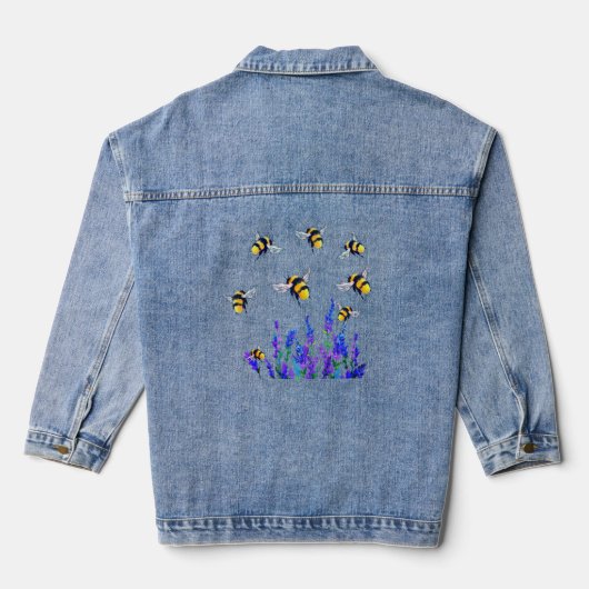 Fleurs et abeilles Flying Denim Veste (Verso)