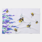 Fleurs et abeilles Serviette de cuisine Printemps (Horizontal)