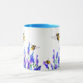 Fleurs et abeilles volant le cadeau de Mug (Centre)