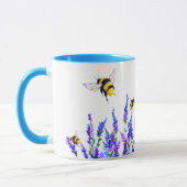 Fleurs et abeilles volant le cadeau de Mug (Gauche)