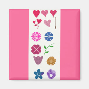 Fleurs et aimant de coeurs