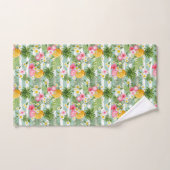 Fleurs et ananas tropicaux sur les rayures (Serviette à main)