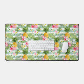 Fleurs et ananas Turquoises rayures (Clavier et souris)