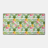 Fleurs et ananas Turquoises rayures (Recto)