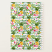 Fleurs et ananas Turquoises rayures | Ajouter Votr (Dos)