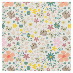 Fleurs et animaux adorables tissu ceinturé blanc