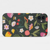 Fleurs et animaux. Conception de coque pour iPhone (Dos (Horizontal))