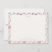 Fleurs et arc, une note de carte plate (Devant)