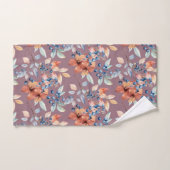 Fleurs et baies à l'aquarelle sur mauve (Serviette à main)
