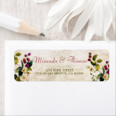 Fleurs et baies Étiquettes de adresse (En situation)