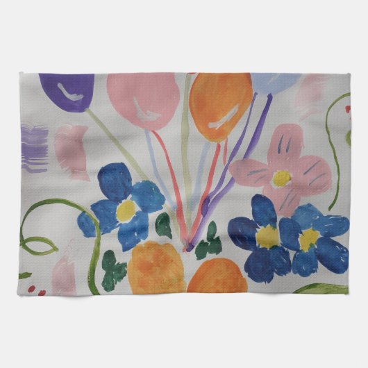 Fleurs et Ballons Serviette à thé (Horizontal)