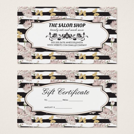 Fleurs et bandes | Parties scintillant Papillons L (Devant & derrière)