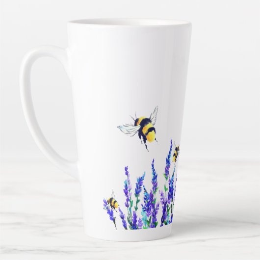 Fleurs et bees Latte Mug (Gauche)
