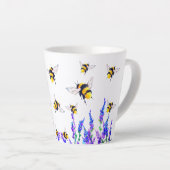 Fleurs et bees Latte Mug (Angle droit)