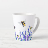Fleurs et bees Latte Mug (Angle droit)