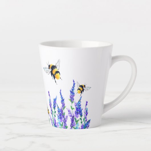 Fleurs et bees Latte Mug (Droite)