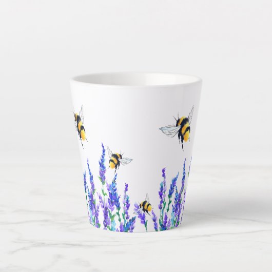 Fleurs et bees Latte Mug (Devant)