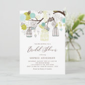 Fleurs et cages d'oiseaux Invitation de la douche  (Debout devant)