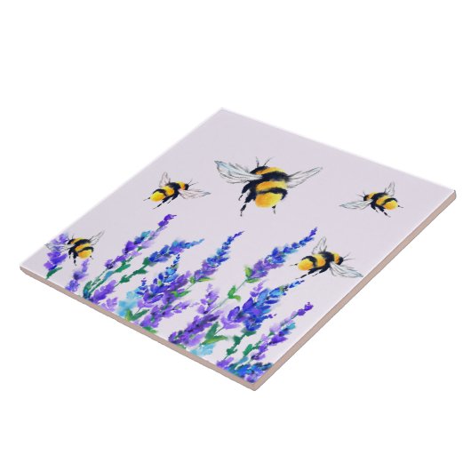 Fleurs et carreaux en céramique des abeilles (Côté)