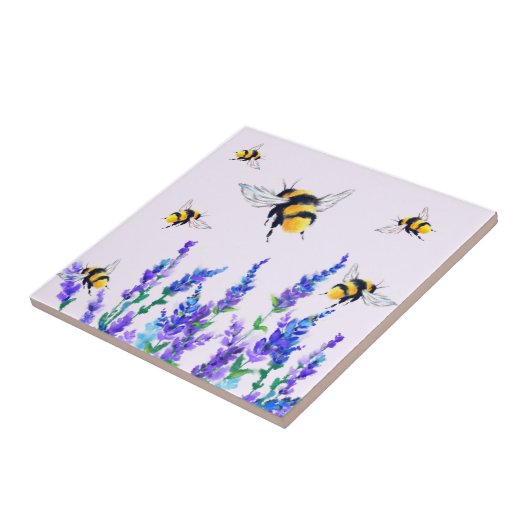 Fleurs et carreaux en céramique des abeilles (Côté)
