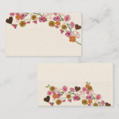 Fleurs et carte de visite japonais de coeurs (Devant / Derrière)