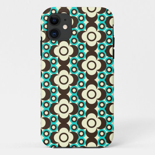Fleurs et cercles funky coque iphone (Dos)