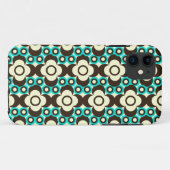 Fleurs et cercles funky coque iphone (Dos (Horizontal))